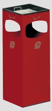PROREGAL Robuster Kombiascher Mit 4 Fach Einwurf HxBxT 66 x 25 x 25 cm Verzinkter Stahl Rot