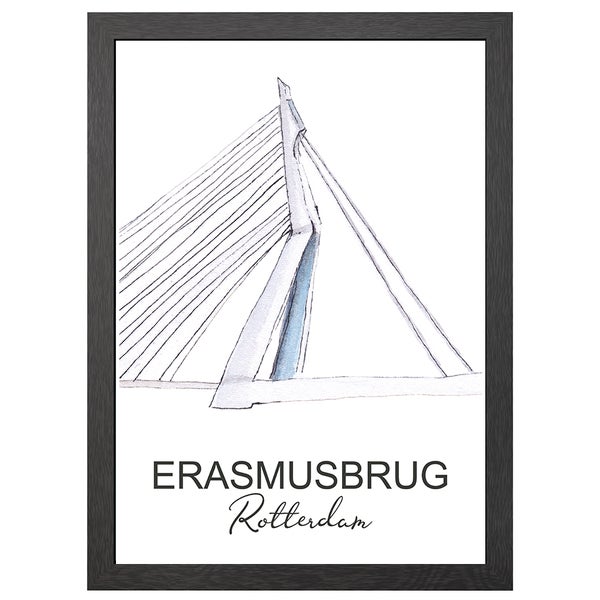 Erasmusbrug Rotterdam Poster Im A2-Rahmen - Joyin