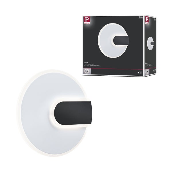Detailansicht einer modernen LED-Pendelleuchte mit schwarzem Rahmen und beleuchtetem Diffusor.