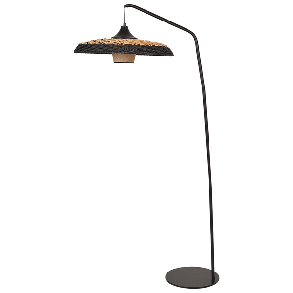 Stehlampe KALOMO Papierschnur Schwarz
