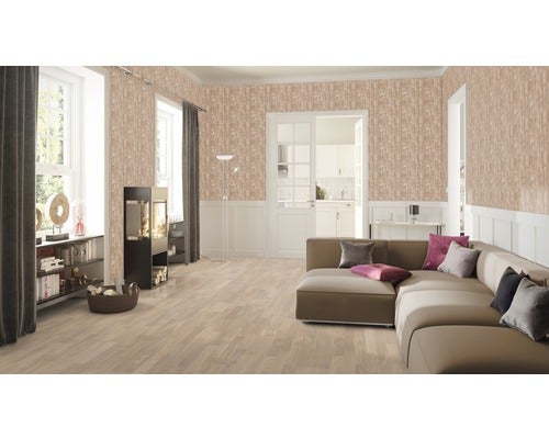 Parkett 13.0 Eiche Lichtbeige Schiffsboden 3-Stab Ausgeglichen mattlackiert
