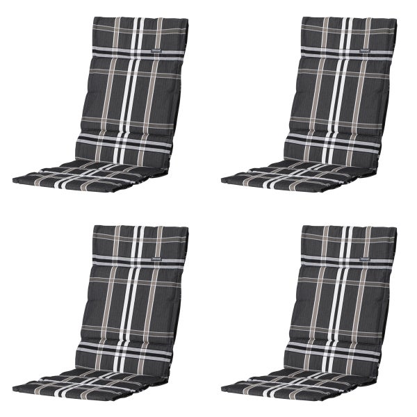 Hochlehnerauflage Fiber Deluxe Nils taupe - Ca. 125x50 cm - 4er-Set