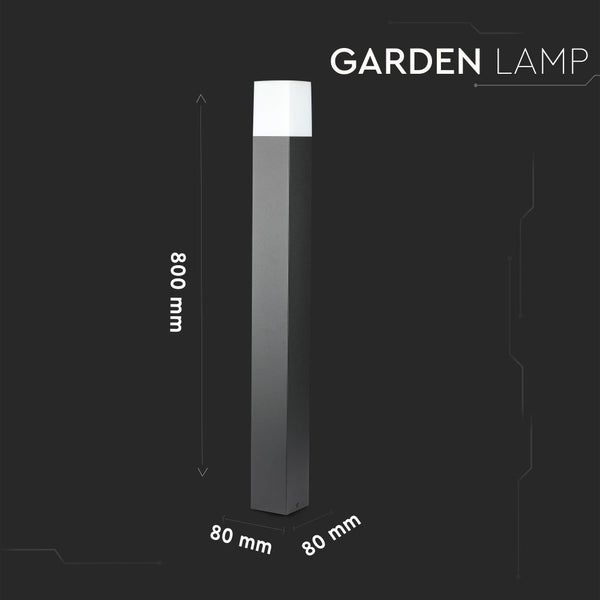 Gartenlampe, 800 mm hoch, 80 mm breit