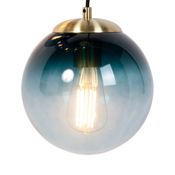 Hängelampe mit Glasschirm in Kugelform
