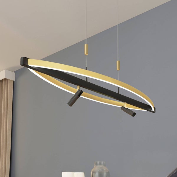 Lucande LED Pendelleuchte Matwei dimmbar (Design, Modern) in Schwarz aus Aluminium (3 flammig ) - Design-Hängeleuchte Esstischlampe Hängelampe Hängeleuchte Licht nach oben & unten