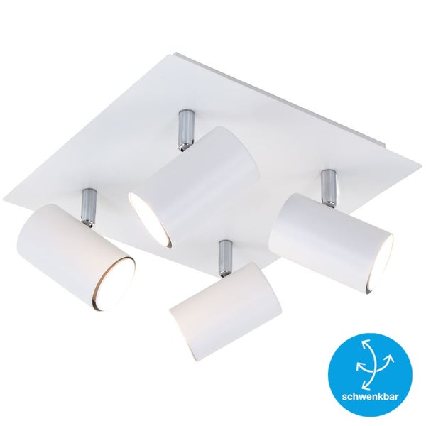 Deckenleuchte Spotleuchte Schwenkbar exkl. 4xGU10 40W weiß Metall Briloner