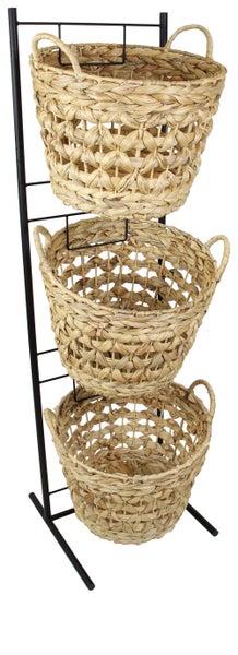 FRANK FLECHTWAREN | Korbständer Baskets, KORBGEFLECHT, 33 x 35 x 114 cm, Korb Ø 34 x 25 cm