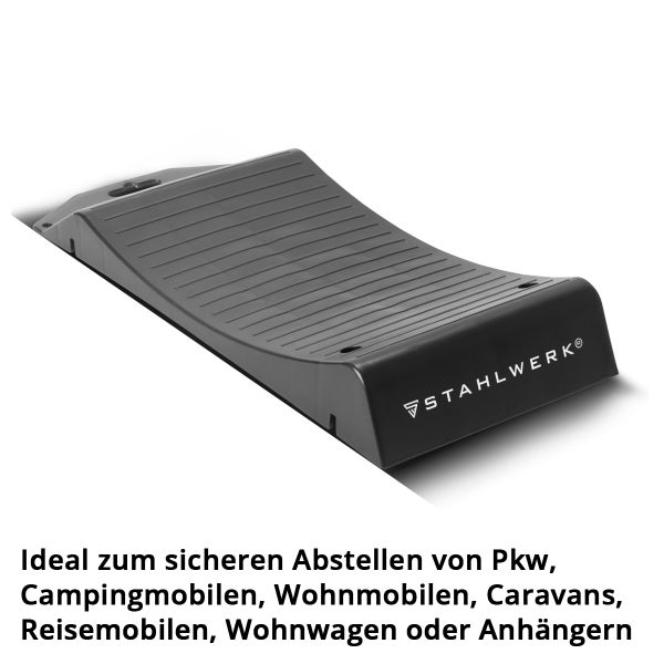 Stahlwerk Auffahrkeil für sicheres Parken von Autos, Wohnmobilen, Caravans oder Anhängern