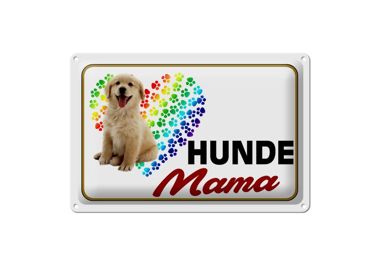 Blechschild Spruch 30x20cm Hunde Mama Herz