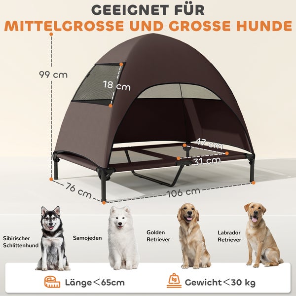 Geeignet für mittelgroße und große Hunde: Hundebett mit Maßen.