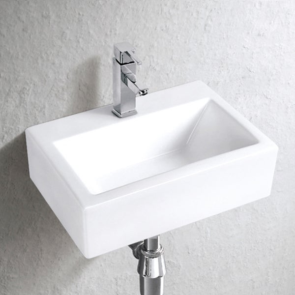 Gäste WC Wand Hänge oder Aufsatz Keramik Waschbecken Soho dünner Rand 43 x 30 cm