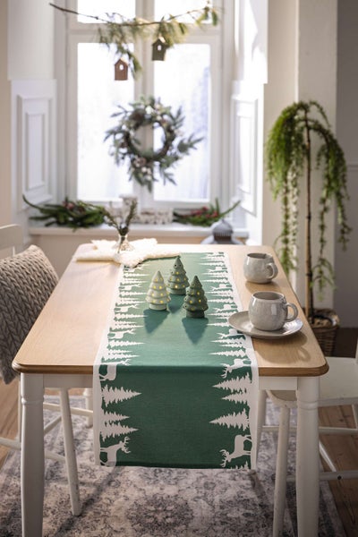 FRANK FLECHTWAREN | Tischläufer Forest, 40 x 140 cm, BAUMWOLLE, POLYESTER