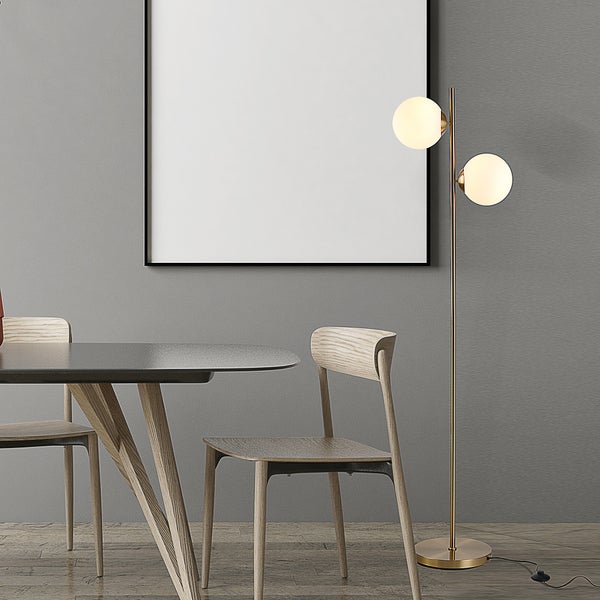 HOMCOM Stehlampe, 39 x 28 x 165cm, Stahl, Golden