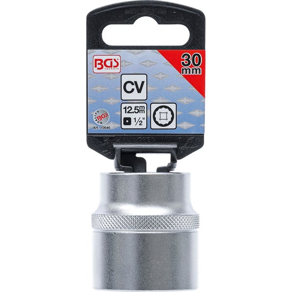 BGS Steckschlüssel-Einsatz Zwölfkant Antrieb Innenvierkant 12,5 mm (1/2) SW 30 mm - 10646