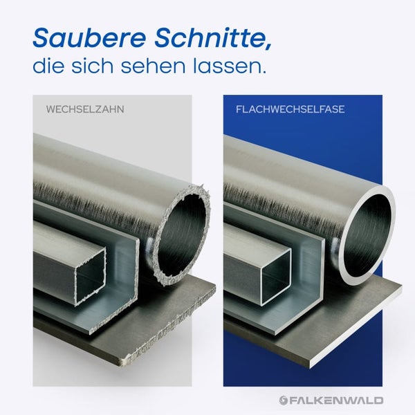 FALKENWALD® Sägeblatt 216x30 Stahl 50 Zähne - Kreissägeblatt 216x30 Stahl - Kompatibel mit Metabo KGS 216 M, Bosch GCM 8 SDE, PCM 8S Kappsäge - HM Kreissägeblatt 216 x 30 mm