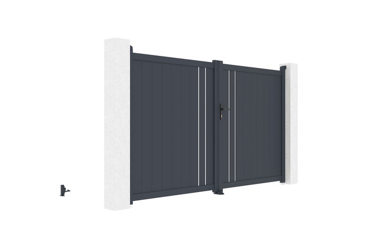 Flügeltor 3m GIONA H.180cm Aluminium + RANGER B150 Motorisierung