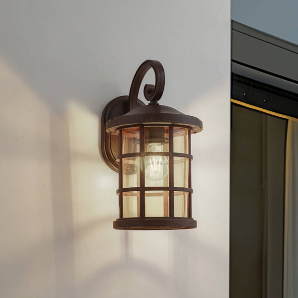 Lindby Wandleuchte außen (Laterne) Ankea (Retro, Vintage Antik) in Braun aus Metall (1 flammig E27) - Außenwandleuchten Wandlampe Led Außenlampe Outdoor für Außenwand/Hauswand Haus