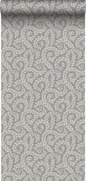 Borastapeter Tapete Blätter Graublau - 53 cm x 10.05 m - 660954