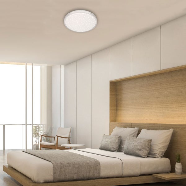 LED Deckenleuchte CCT Sternendekor Kristalloptik dimmbar 24W Ø39,3cm Briloner