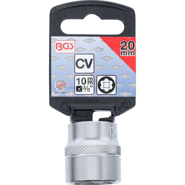 BGS Steckschlüssel-Einsatz Super Lock Antrieb Innenvierkant 10 mm (3/8) SW 20 mm - 2380