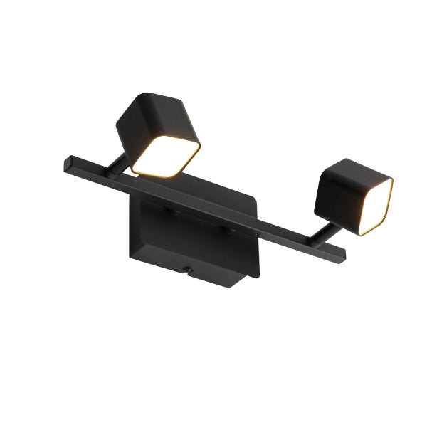 Schwarze Wandleuchte mit zwei Strahlern