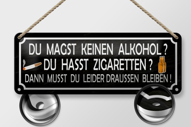 Blechschild Spruch 27x10cm du magst keinen du hasst Dekoration