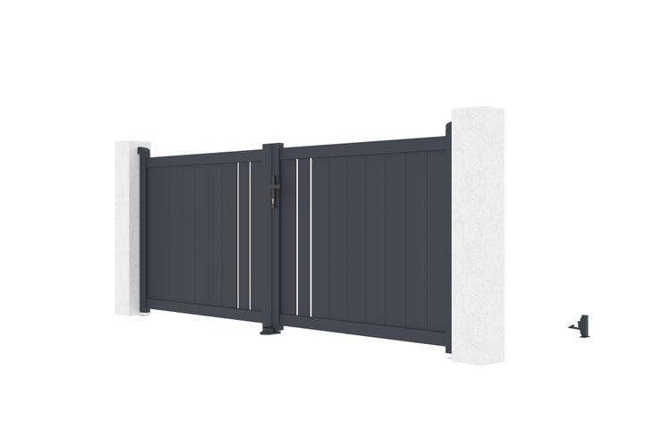 Doppeltor aus Aluminium 3m GIONA H.120cm grau