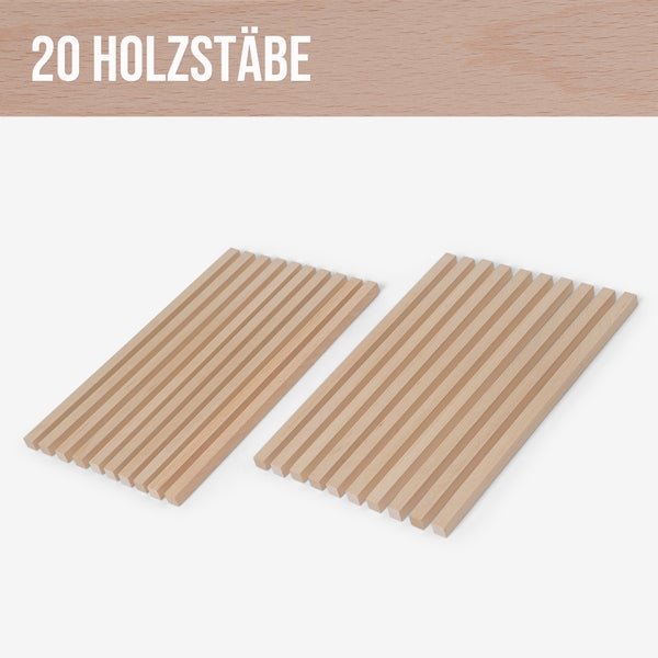 Zwei Sets aus je 10 Holzstäben