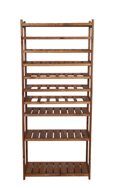 PROREGAL Weinregal SPREEWALD HxBxT 163x70x33cm 36 Flaschen auf 6 Ebenen + 4 Ablagen Massives Kiefernholz Braun geölt