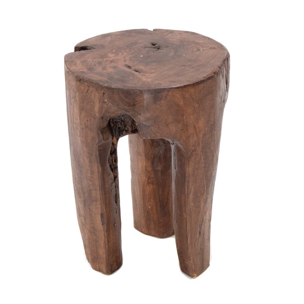 Hocker LOG  41x29x29 cm, Massivholz dunkelbraun