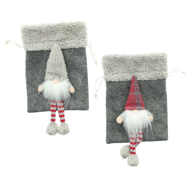 FRANK FLECHTWAREN | Geschenkbeutel Wichtel, 2er Set, 14 x 18 cm, POLYESTER