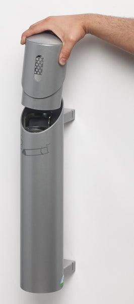 PROREGAL Robuster Wandascher 145 cm Rohrlänge Zum Einbetonieren 1,4 Liter HxBxT 51 x 10 x 17 cm Stahl Silber