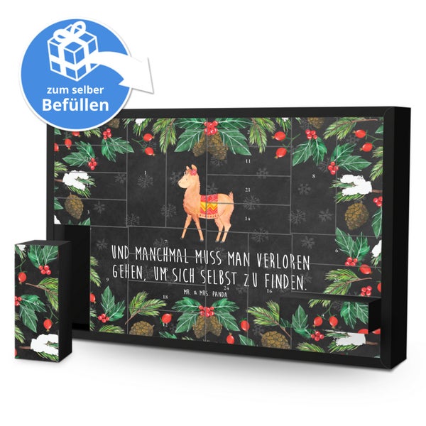 Mr. & Mrs. Panda Befüllbarer Adventskalender Alpaka Stolz - Schwarz