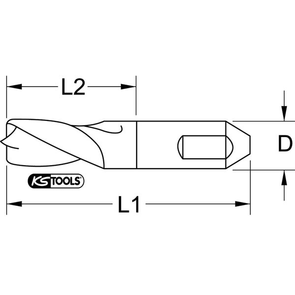 KS TOOLS HSSE-TiN Schweisspunkt-Bohrer 8 mm - 332.0208