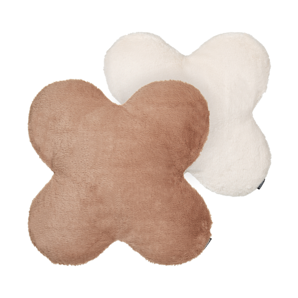 Dekokissen 2er Set ACHILLEA Webpelz 54 x 54 cm Beige Ohne Muster