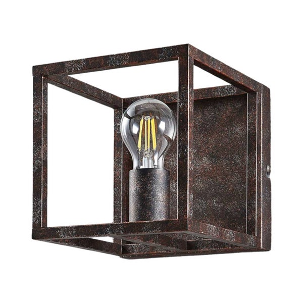 Lindby Deckenlampe Emin (Landhaus, Vintage Rustikal) in Braun aus Metall (1 flammig E27) - Deckenleuchte Lampe Wohnzimmerleuchte
