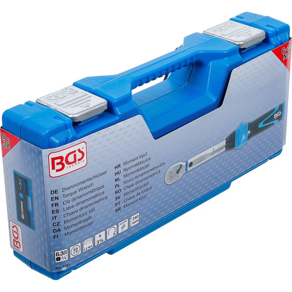 BGS Drehmomentschlüssel Abtrieb Außenvierkant 6,3 mm (1/4) 6 - 30 Nm - 7181