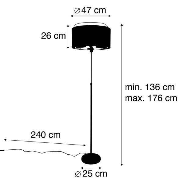 Abmessungen der Stehlampe
