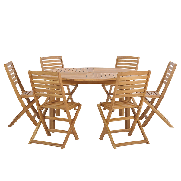 Gartenmöbel Set 6-Sitzer TOLVE Akazienholz Braun