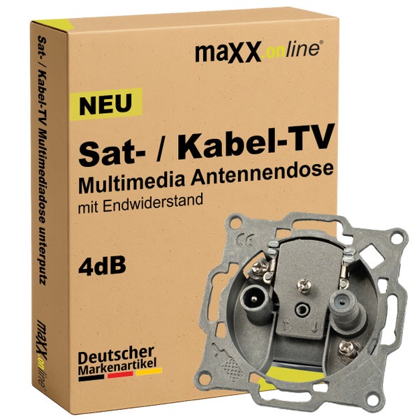 Satelliten-, Kabel- und DVB-T2-kompatible TV-Dosen mit unterschiedlichen Dämpfungen für jedes Vorhaben