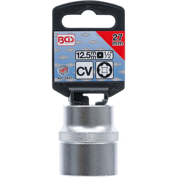 BGS Steckschlüssel-Einsatz Super Lock Antrieb Innenvierkant 12,5 mm (1/2) SW 27 mm - 2427