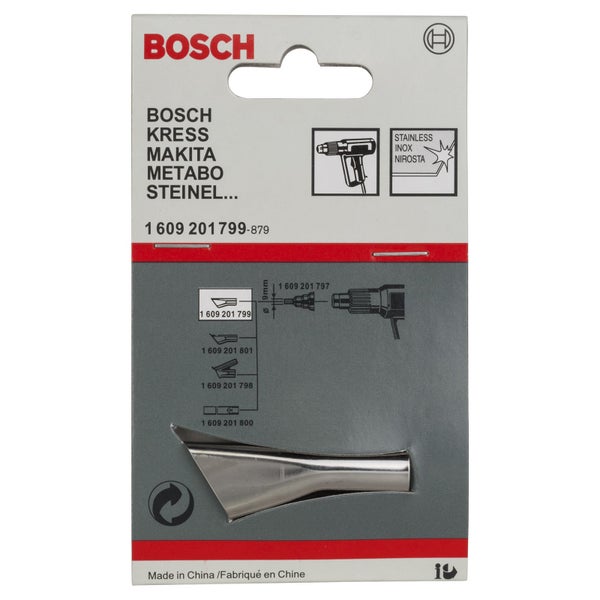 Bosch Reduzierdüse für Heißluftgebläse aus Edelstahl, passend für Bosch, Kress, Makita, Metabo und Steinel.