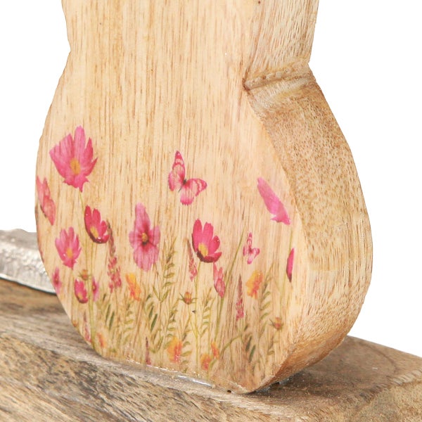 Dekorationsobjekt aus Holz mit Blumenmuster
