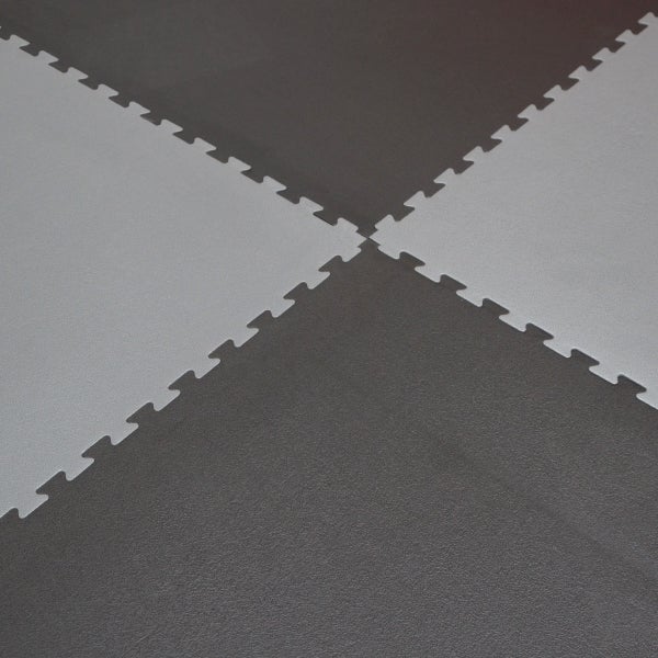 90x90cm Trainingsmatte mit Rand - 20mm Bodenschutz-Matte Grau Schwarz