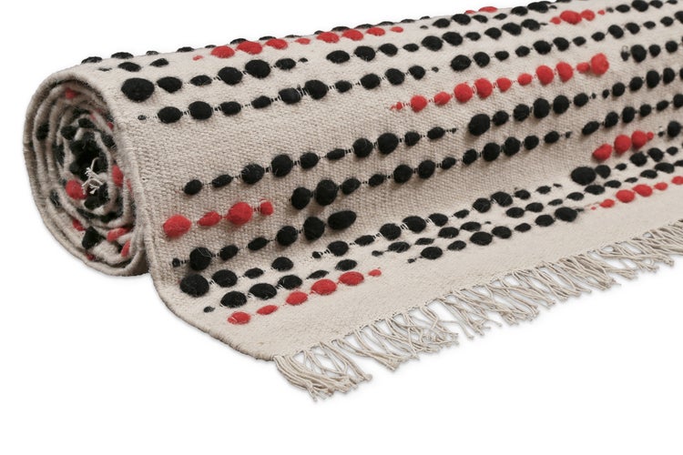 Wollteppich Creme Beige London Red WECONhome 80x150 cm