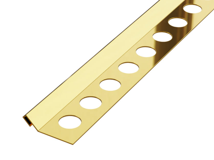 Fliesenprofil aus Metall mit Löchern