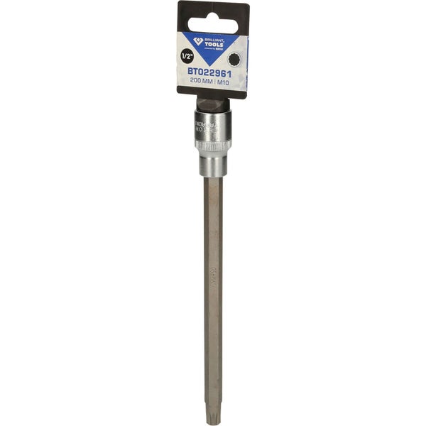 BRILLIANT TOOLS 1/2 Vielzahn-Bit-Stecknuss 200 mm lang M10 - BT022961