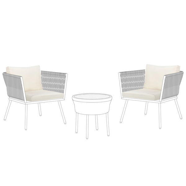 Gartenmöbelset mit zwei Sesseln und einem Tisch