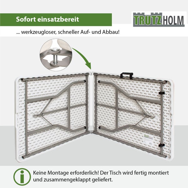 Klapptisch 180x75x74 cm Kunststoff / Stahl Gartentisch Esstisch Campingtisch Partytisch Buffettisch
