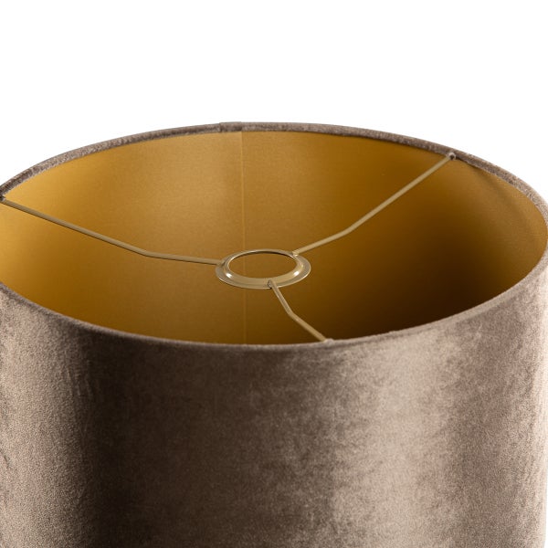 Samtlampenschirm Braun mit goldener Innenseite 35/35/20